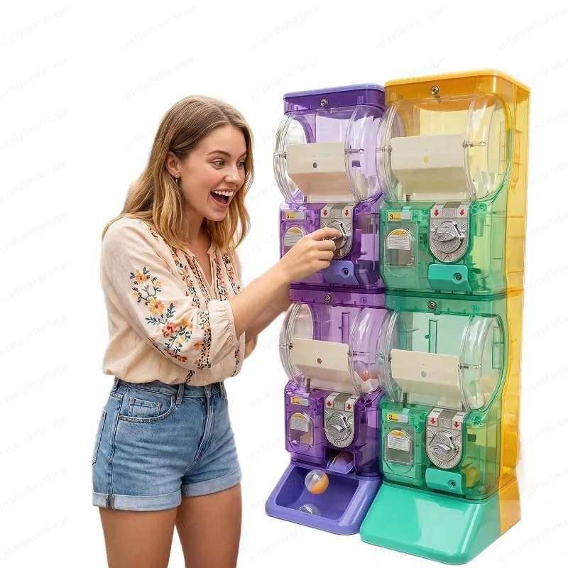 Arcade Vending & Laundry - Máquina Gashapon Transparente Branca de Dois